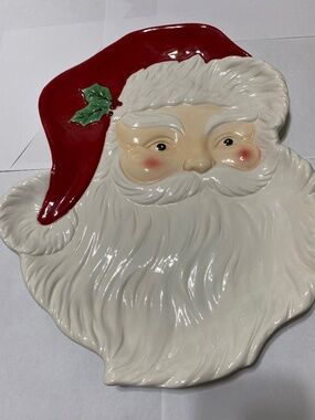 Santa Serving Plate 16”H by 13.5” W Christmas Traditions